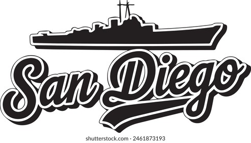 San Diego Ship Silhouette Vector