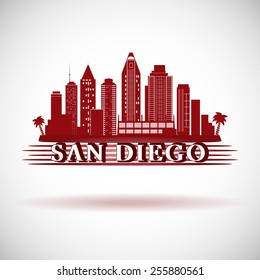 San Diego skyline. City silhouette