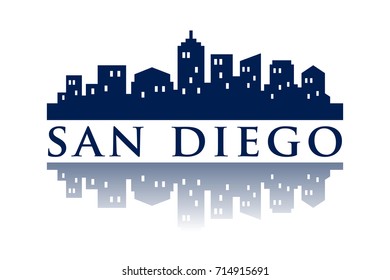 San Diego Skyline Silhouette City Logo