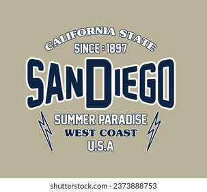 San Diego Slogan graphic for t-shirt