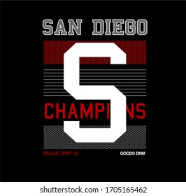 san diego stylish t-shirt design. Vector print, typography,