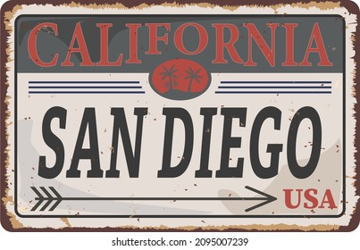 San Diego T shirt graphic. Vintage apparel fashion tee design.