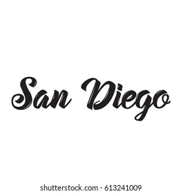 san diego, text design. Vector calligraphy. Typography poster. Usable as background.