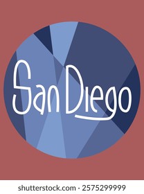 San Diego. US cities typography script font for prints, advertising, identity. Travel and adventure
