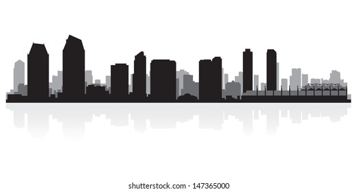 San Diego USA city skyline silhouette vector illustration