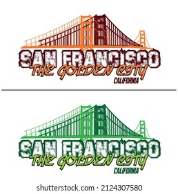 San Fatancisco, diseño gráfico de motociclistas. Impresión de camisetas. Vector