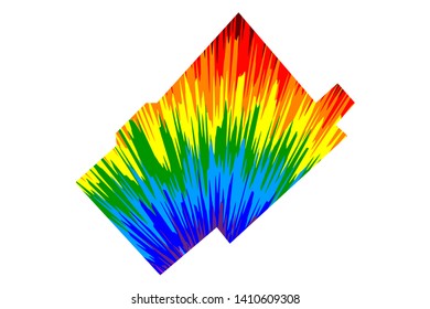 San Fernando city (United States of America, USA, U.S., US, United States cities, usa city) - map is designed rainbow abstract colorful pattern, City of San Fernando map made of color explosion,