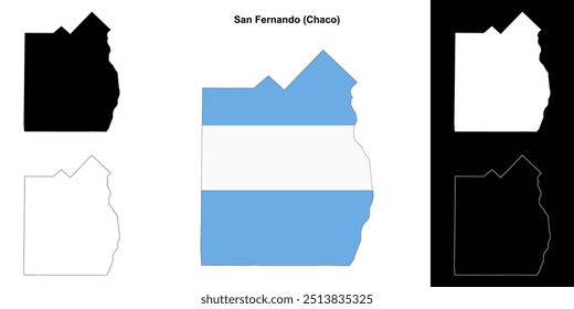 San Fernando department (Chaco) outline map set