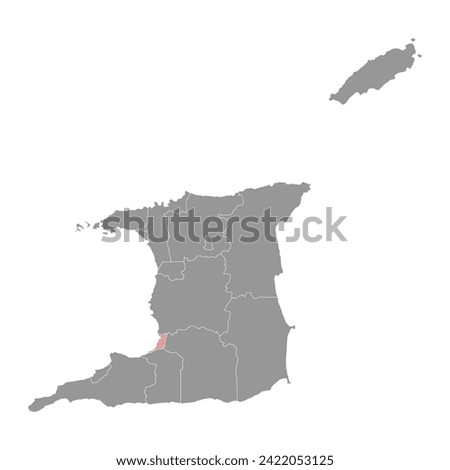 San Fernando map, administrative division of Trinidad and Tobago. Vector illustration.