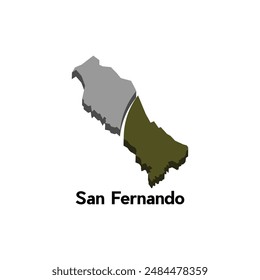 San Fernando map. vector map of Philippines capital Country colorful design, illustration design template on white background