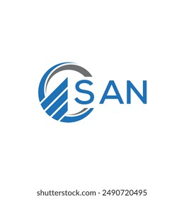 SAN Flat Buchhaltung Logo Design auf weißem Hintergrund. SAN Creative Initials Logo-Konzept für Wachstumsgrafiken.Logo-Design für SAN Business Finance.	
