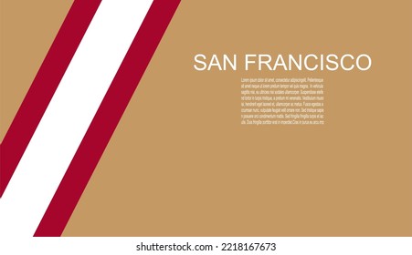 San Francisco 49ers american footbal team uniform colors. Template for presentation or infographics.