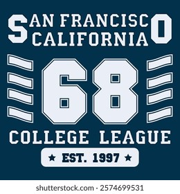 San Francisco 68 design typography vector t shirt graphics. Vector