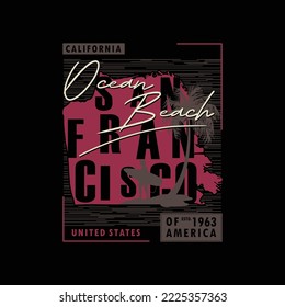 san francisco, abstract map, california, graphic t shirt typography vector illustration, print ready and other uses