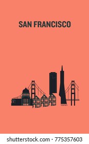 
San Francisco art design concept. Flat vector illustration.