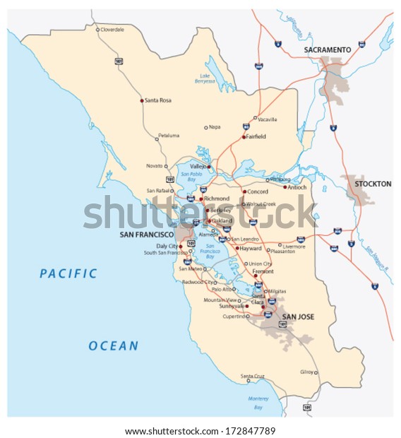 San Francisco Bay Area Stock Vector (Royalty Free) 172847789 | Shutterstock