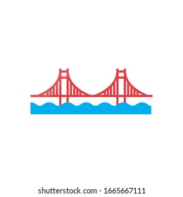 san francisco bridge fill style icon design, Usa united states america independence day nation us country and national theme Vector illustration