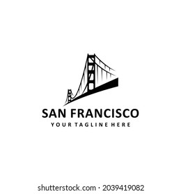 San Francisco bridge Logo design template. Simple and clean flat design of bridge vector template. bridge logo for business.