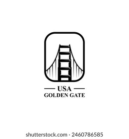 San Francisco bridge Logo design template. Simple and clean flat design of bridge vector template. bridge logo for business.