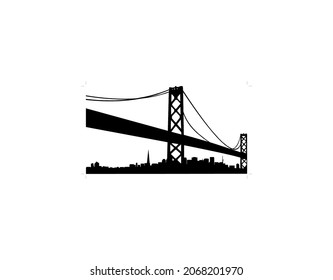Silhouette EPS Bridge Vector de Puente de San Francisco