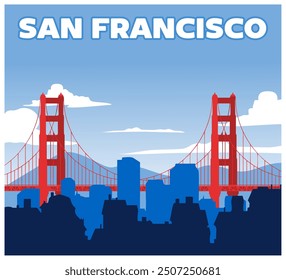 san francisco california with beautiful blue sky views