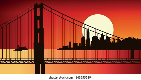 San Francisco California Golden Gate Skyline