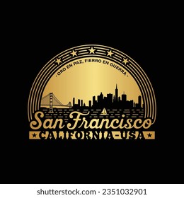 San Francisco, California. Logo design template. Vector and illustration.