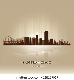 San Francisco, California skyline city silhouette