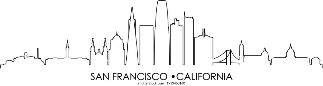 SAN FRANCISCO California SKYLINE City Silhouette
