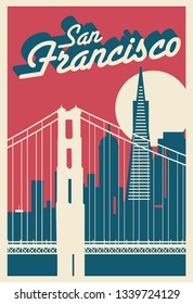 San Francisco California skyline postcard