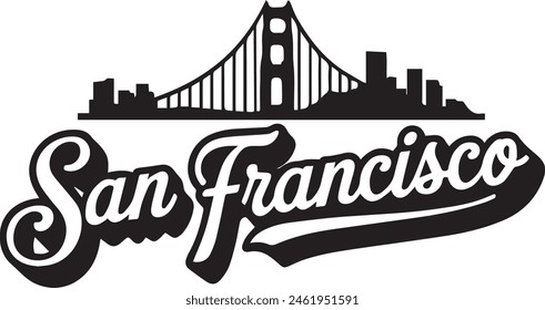 San Francisco California Skyline Silhouette