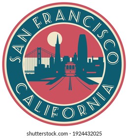 San Francisco California Skyline stamp vector illustration