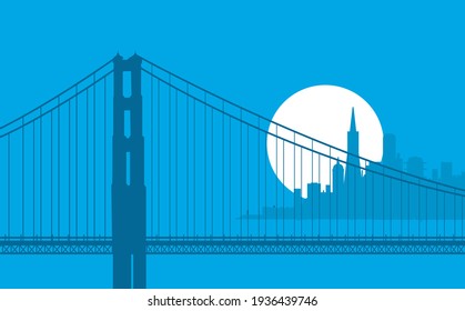 San Francisco California skyline vector illustration