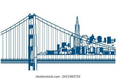 Skyline-Vektorgrafik von San Francisco California