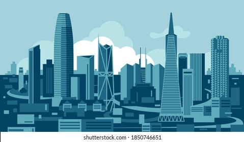 San Francisco California USA skyline