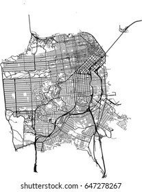 San Francisco, California (USA) Streets Vector Map