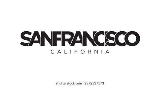 San Francisco, California, USA typography slogan design. America logo with graphic city lettering for print and web products.