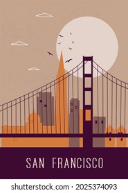 San Francisco California USA. Vector illustration