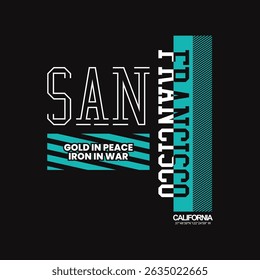 São Francisco, Califórnia, EUA. Projeto tipográfico vintage em ilustração vetorial.roupas, t-shirt, vestuário e outros usos.