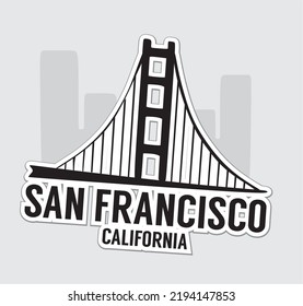 San Francisco California with white background 