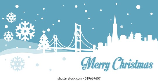 San Francisco Christmas Skyline 