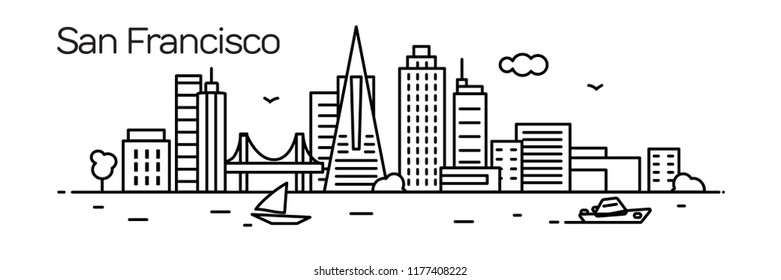 San Francisco city.For banner, web page, cards, presentation. Vector illustration