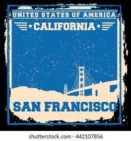 San Francisco City concept. Logo. Label. T-shirt design. SF. Creative poster design.