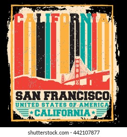 San Francisco City concept. Logo. Label. T-shirt design. SF. Creative poster design.