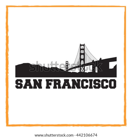 San Francisco City concept. Logo. Label. T-shirt design. SF. Creative poster design.