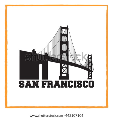 San Francisco City concept. Logo. Label. T-shirt design. SF. Creative poster design.