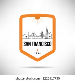 San Francisco City Modern Skyline Vector Template