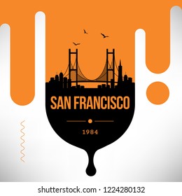 San Francisco City Modern Skyline Vector Template