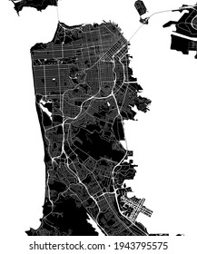 San Francisco City Plan, Detailed Vector Map