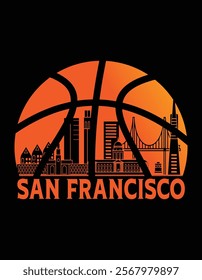 San Francisco City Skyline Atlanta Basketball